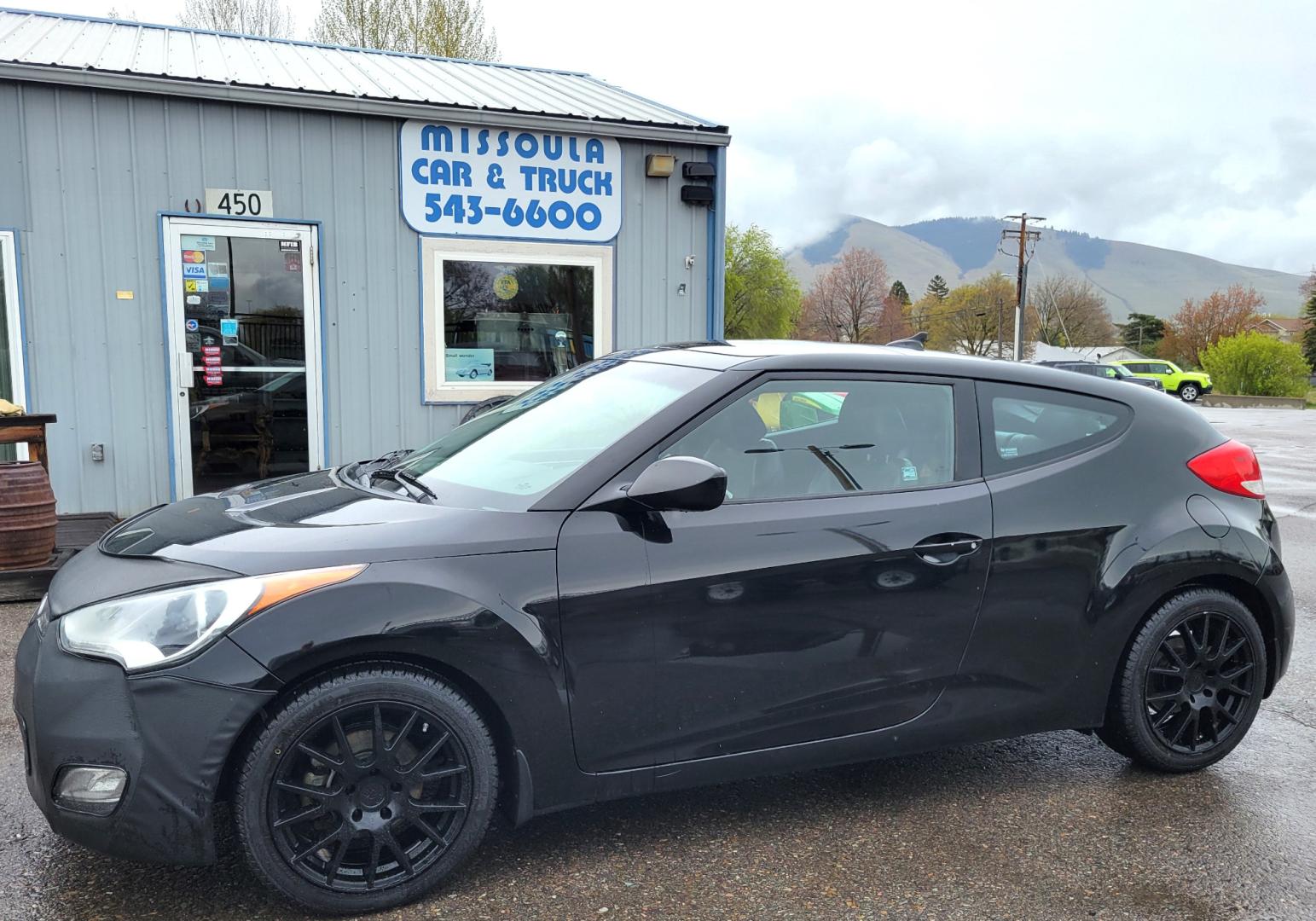 2013 Black /Black Hyundai Veloster 3 door Coupe (KMHTC6AD6DU) with an 1.6 Liter I4 FI DOHC 16V engine, Automatic transmission, located at 450 N Russell, Missoula, MT, 59801, (406) 543-6600, 46.874496, -114.017433 - Photo#0